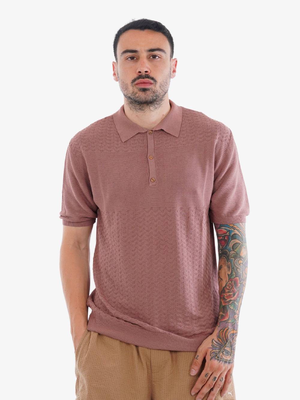 PRIME Polo In Cotone MA01 Uomo Salmone