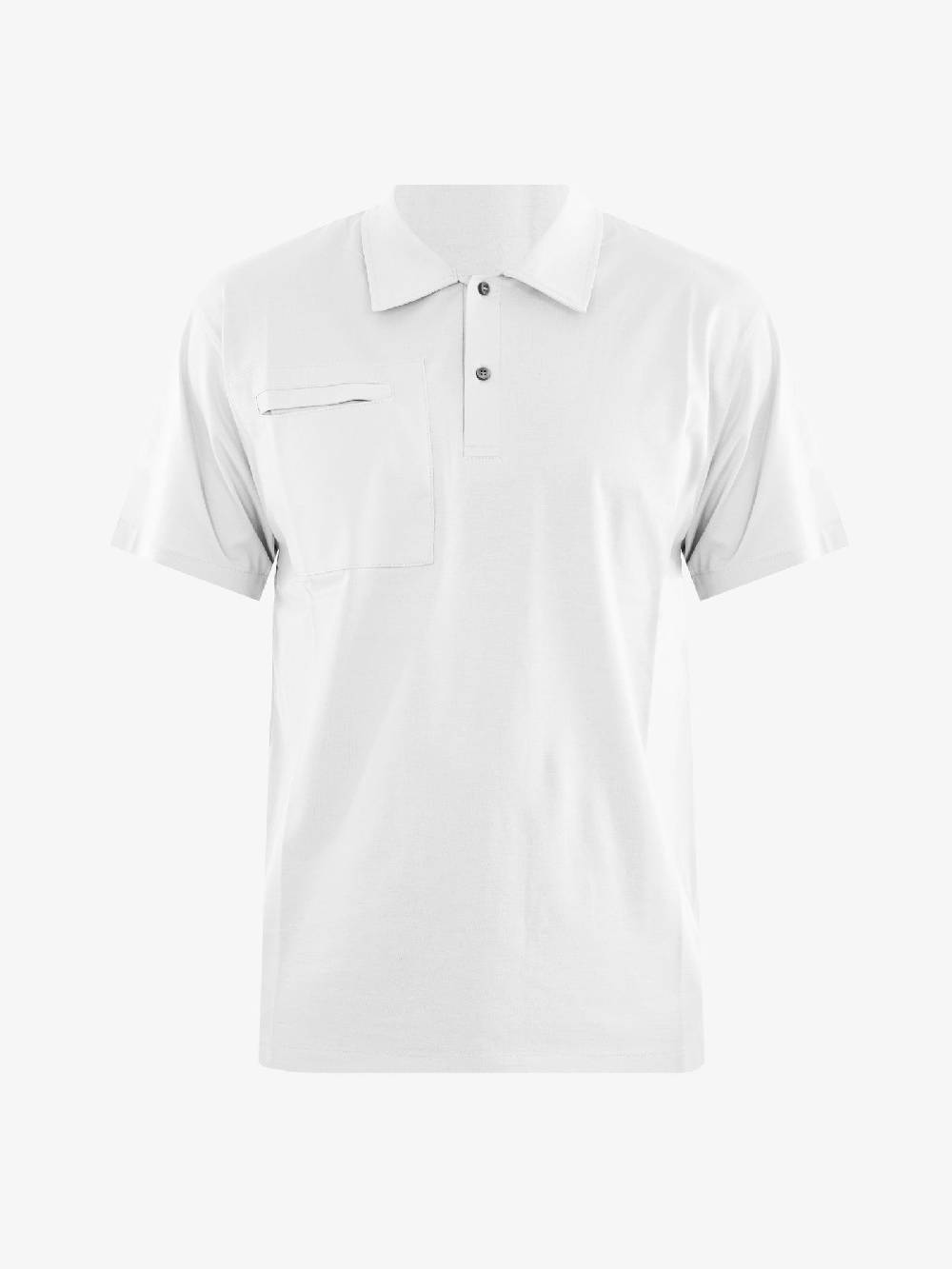 PRIME Polo uomo con taschino bianca