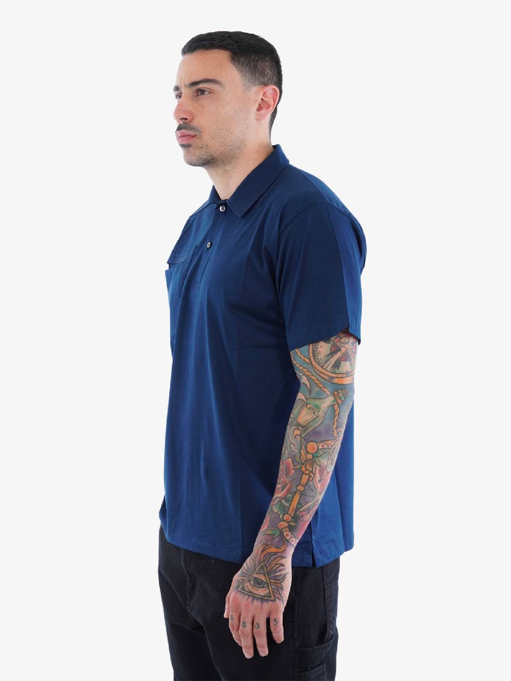 PRIME Polo Uomo Con Taschino Blu