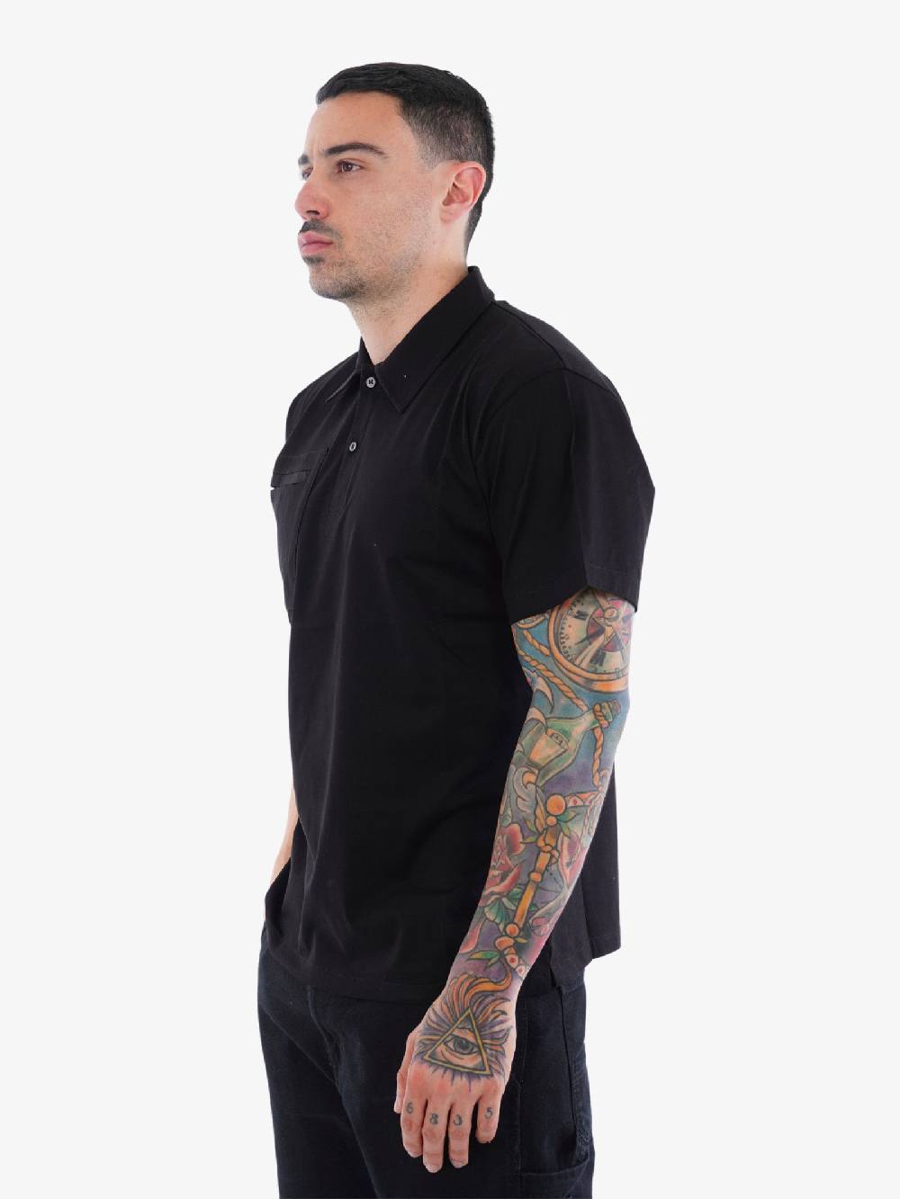 PRIME Polo Uomo Con Taschino Nera