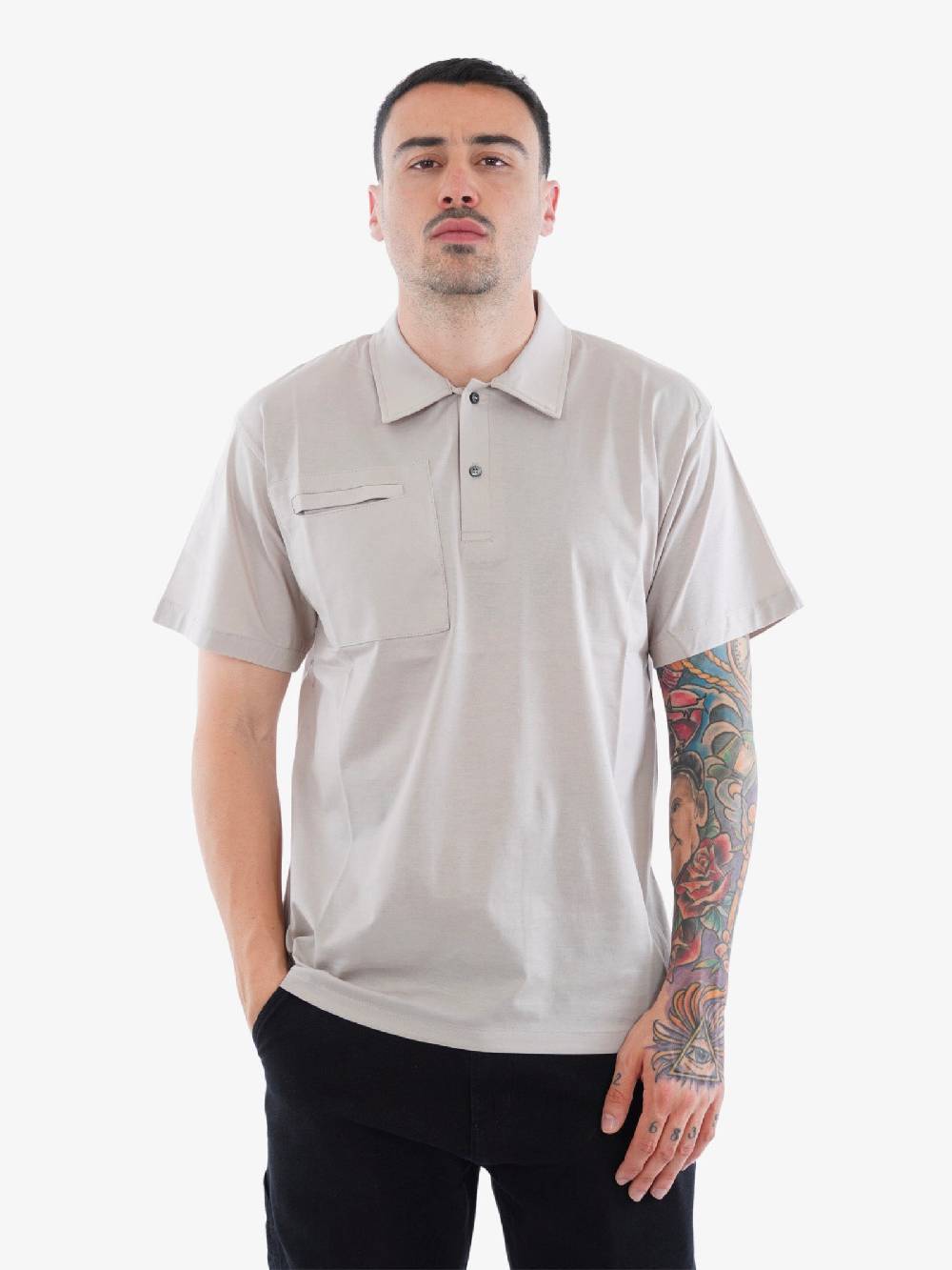 PRIME Polo Uomo Con Taschino Perla