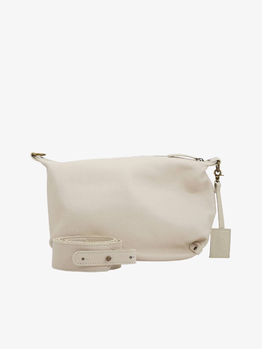 RARO Borsa A Spalla MINI ASTRAPE Donna Pelle Panna