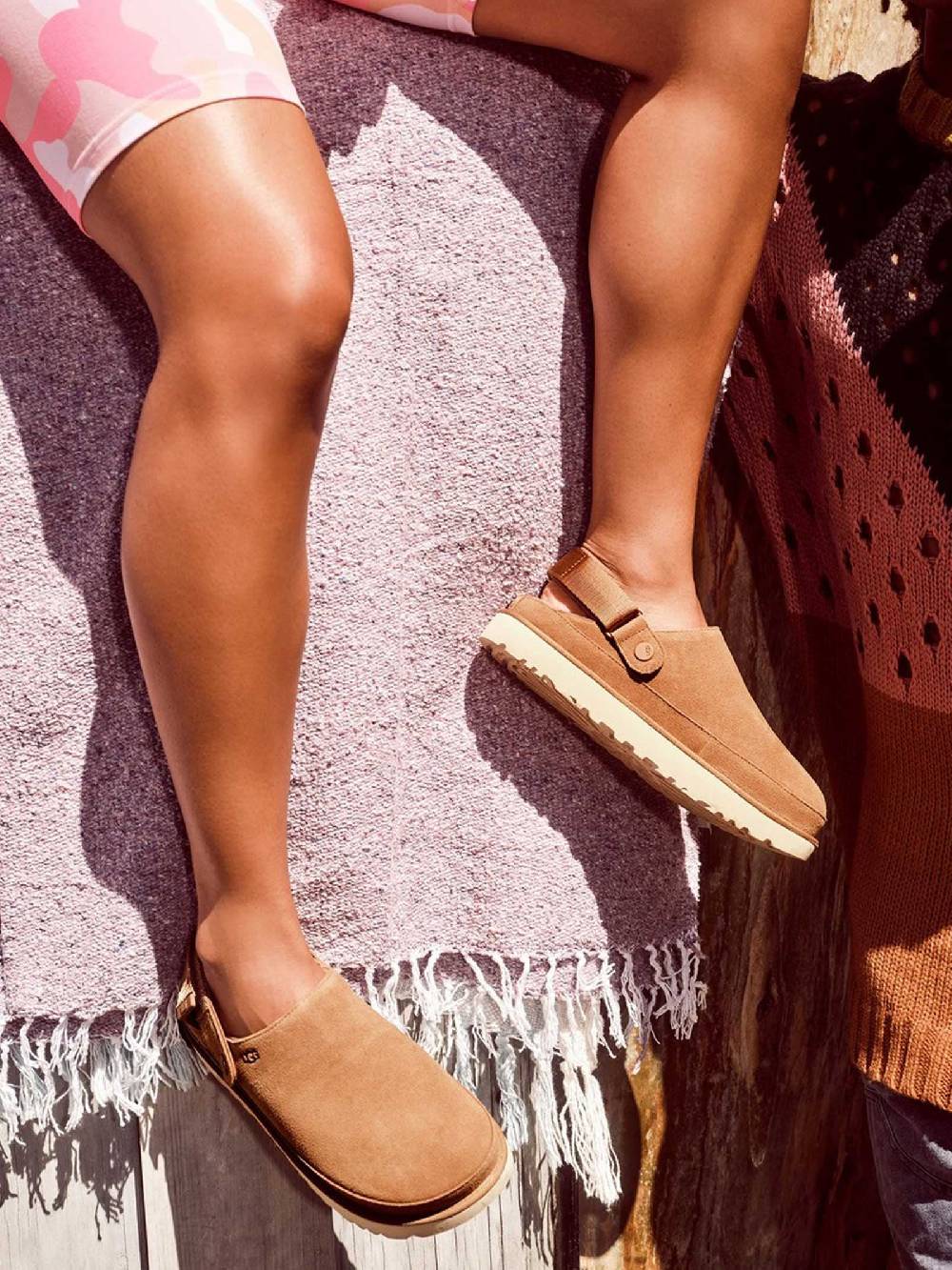 UGG Sabot Goldencoast 1138252 Donna In Pelle Castagna