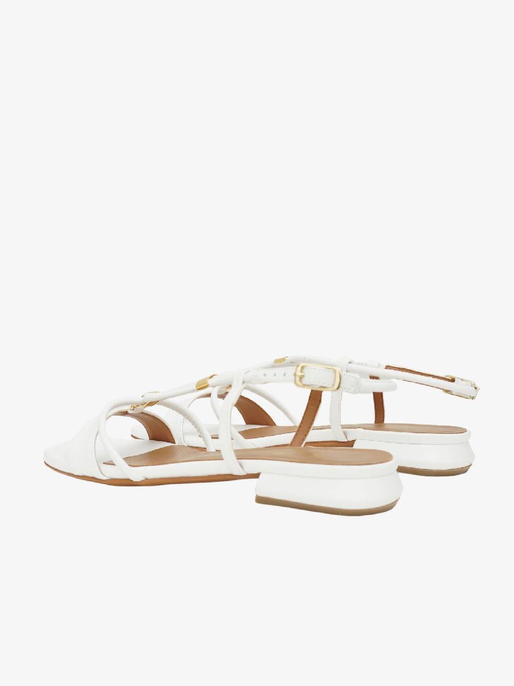 VIA ROMA Sandali 224L Flat Donna Con Incrocio Bianchi