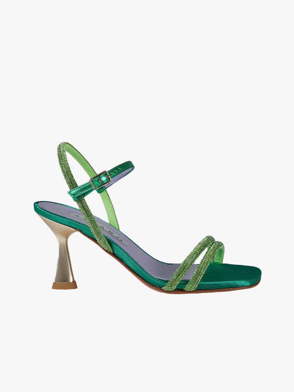ALBANO Sandali 3318 Metal Smeraldo donna con strass