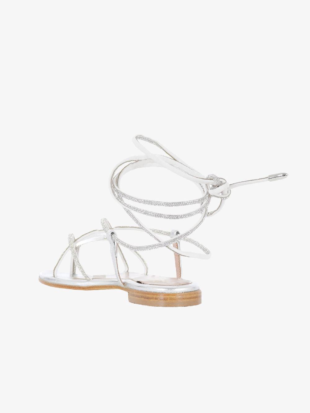 SIANO VIA ROMA Sandali Bassi 032 Donna Laminato Argento