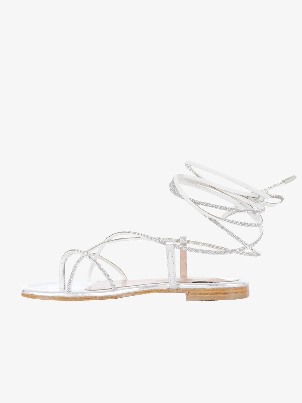 SIANO VIA ROMA Sandali Bassi 032 Donna Laminato Argento