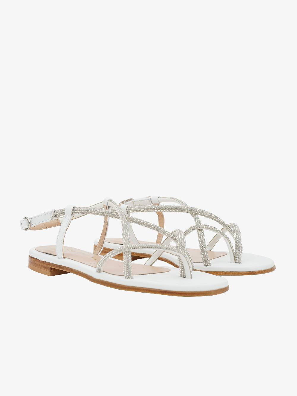 SIANO VIA ROMA Sandali Bassi 032 Donna Pelle Bianco