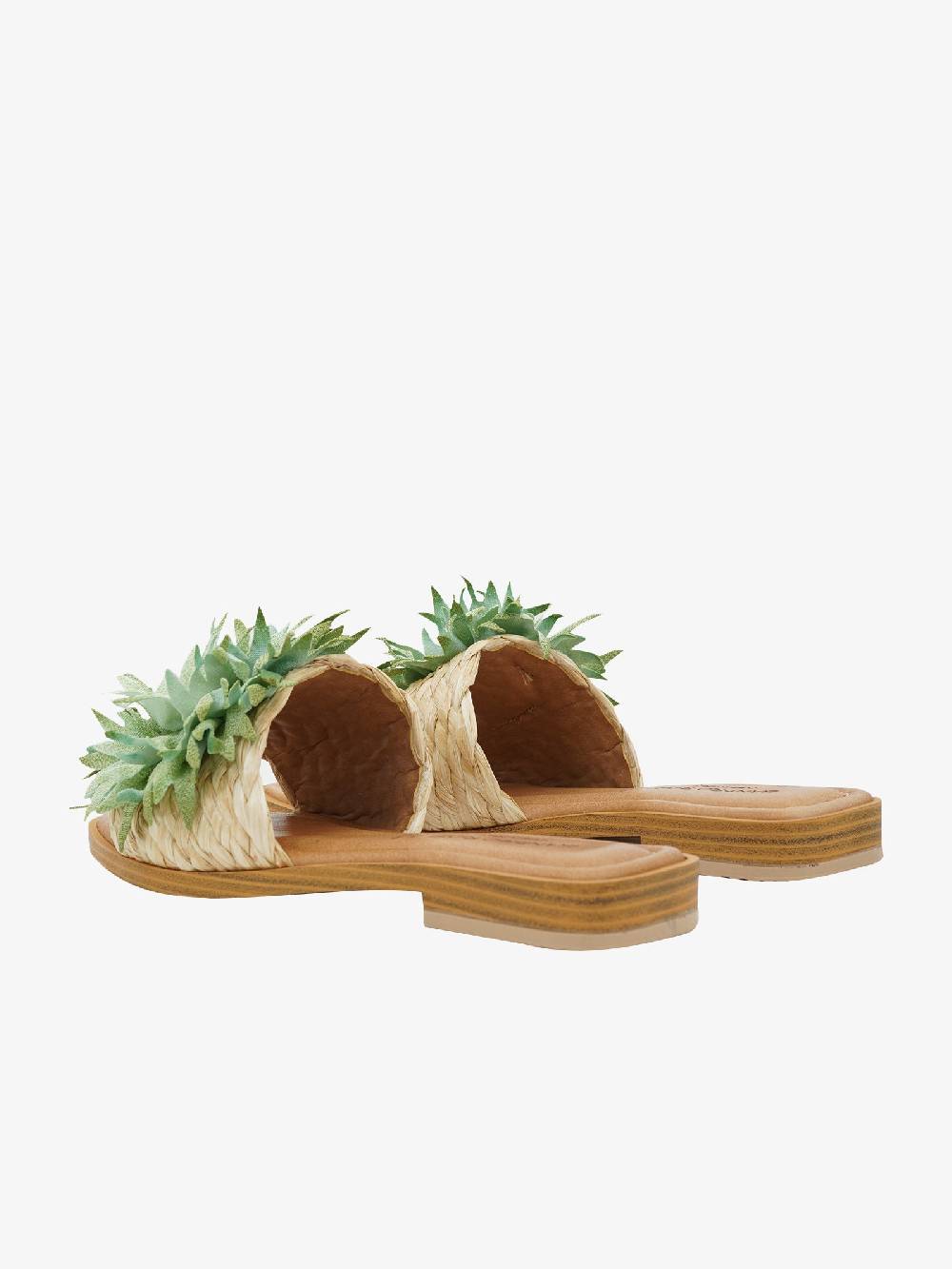 SANDRO ROSI Sandali Bassi 3739 In Rafia Donna Beige/verde