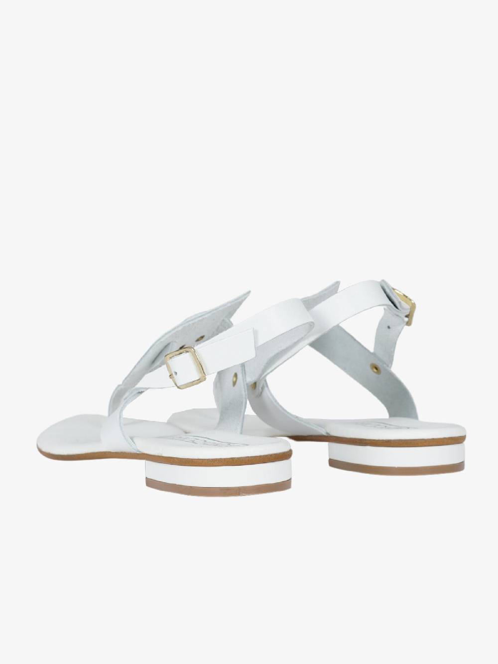 AQUACLARA Sandali Bassi 4018 Vacchetta Donna Bianco