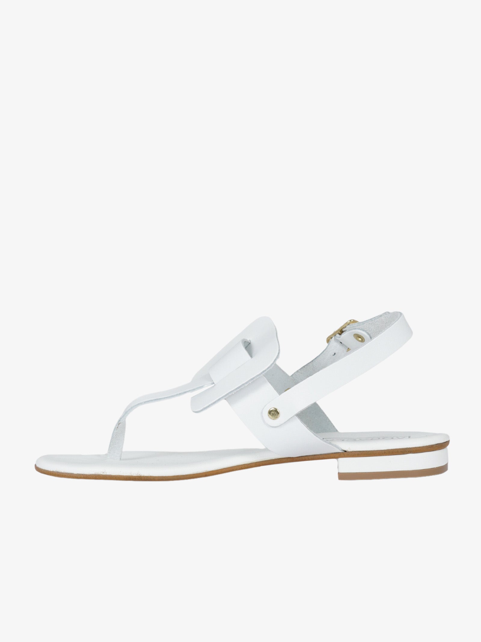 AQUACLARA Sandali Bassi 4018 Vacchetta Donna Bianco