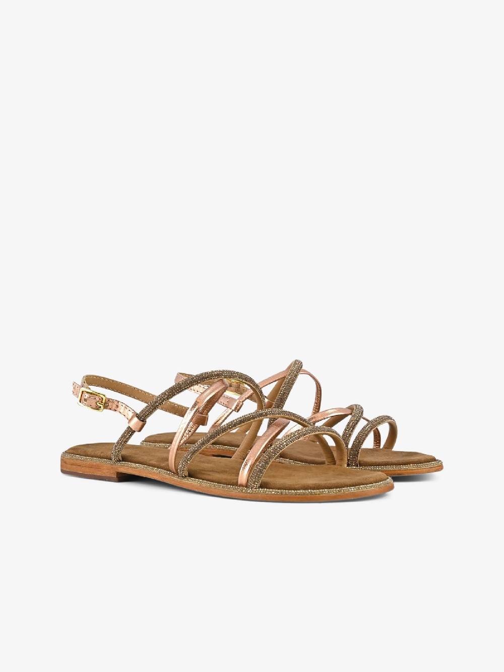 CB FUSION Sandali Bassi Con Cinturino Mix Con Strass CBF.R224007 Donna Pelle Rosa