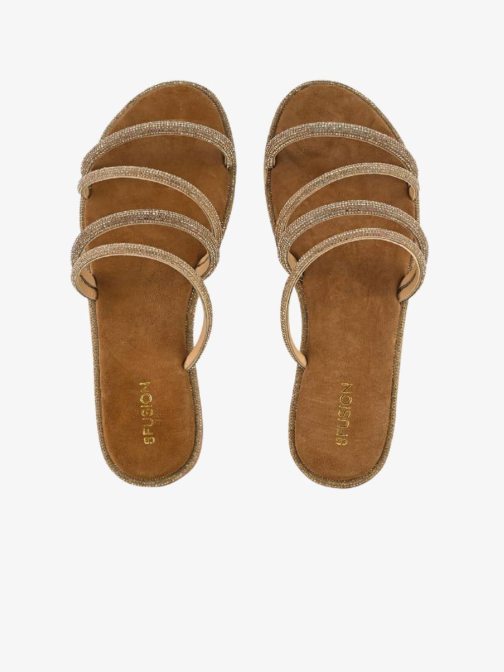 CB FUSION Sandali Bassi Con Fasce Strass CBF.R224010 Donna Pelle Rosa