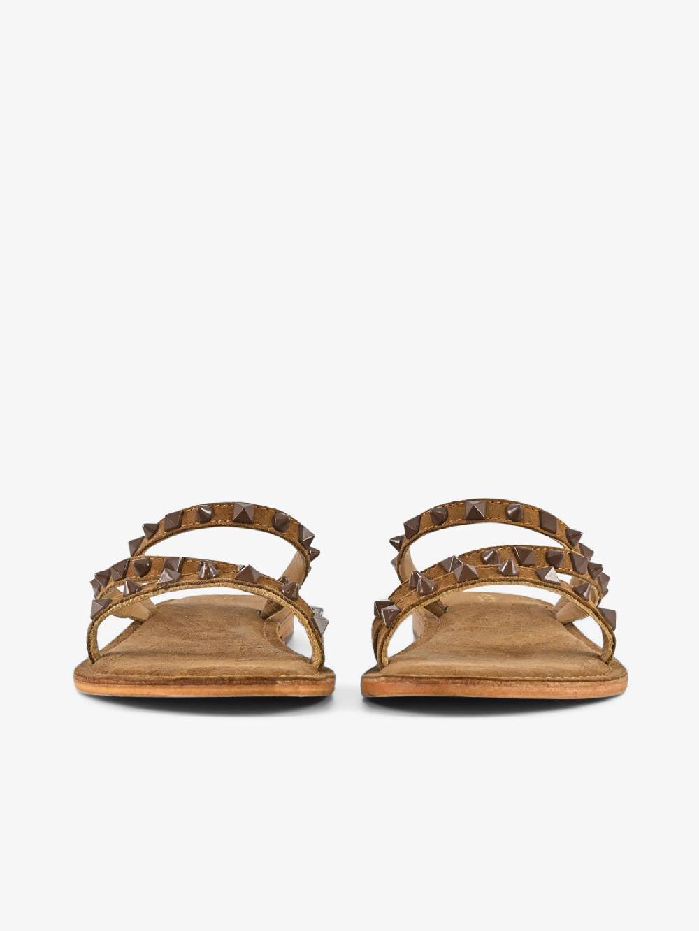 CB FUSION Sandali Bassi Con Fascie E Borchie Piramidali CBF.R224004 Donna Pelle Marrone