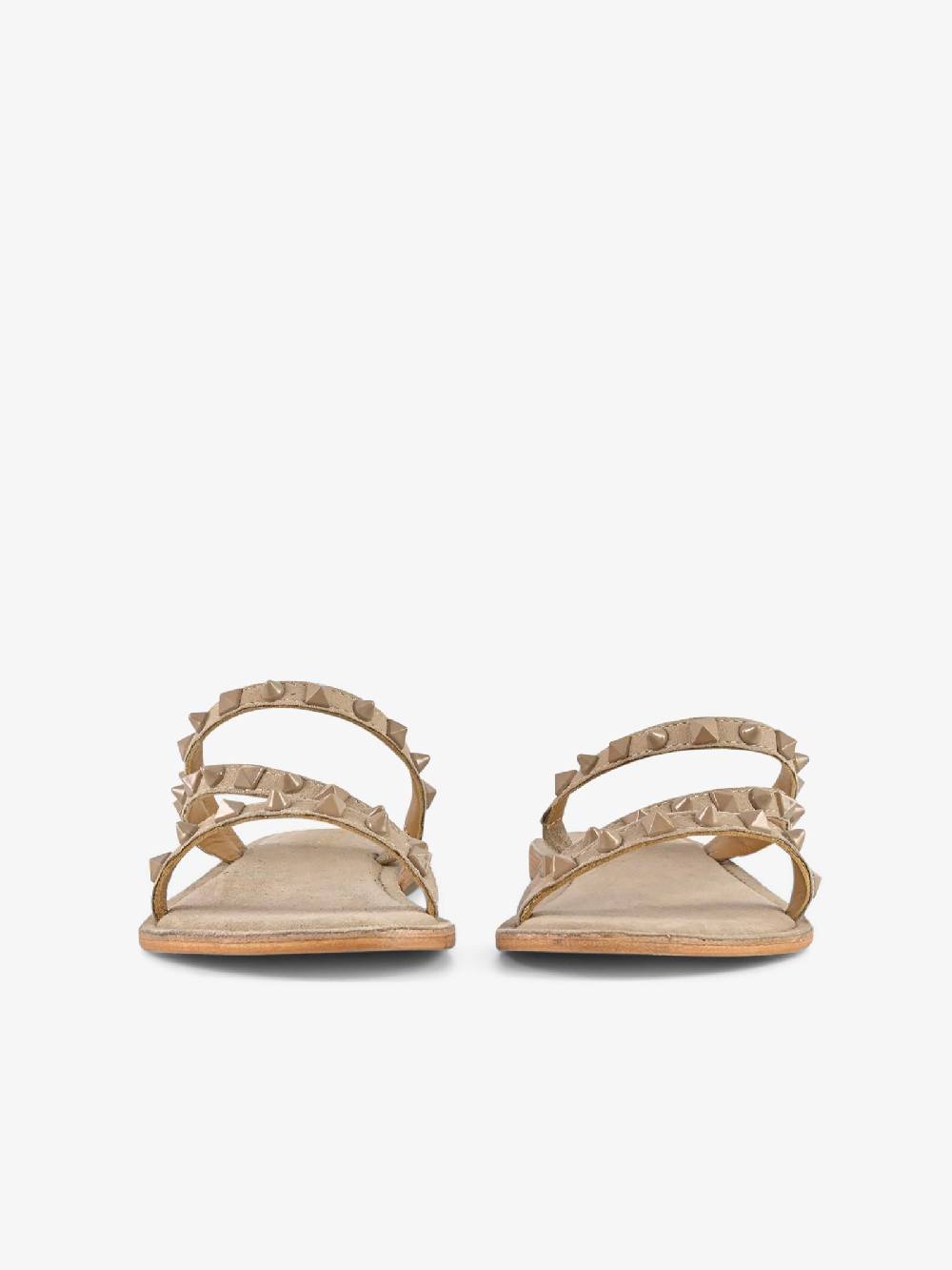 CB FUSION Sandali Bassi Con Fascie E Borchie Piramidali CBF.R224004 Donna Pelle Beige