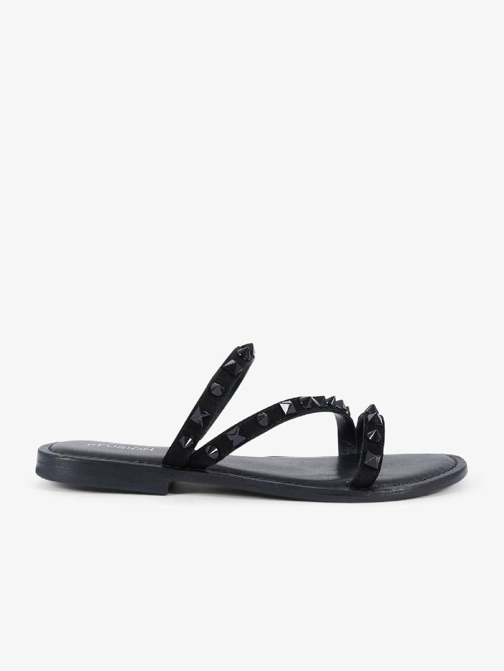 CB FUSION Sandali bassi con fascie e borchie piramidali CBF.R224004 donna pelle nero