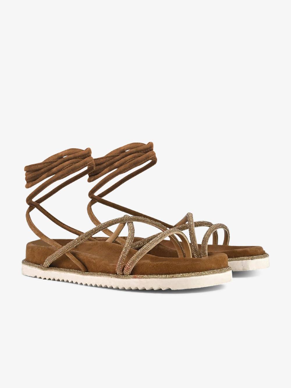 CB FUSION Sandali Bassi Con Fussbett Con Fasce Strass CBF.R224012 Donna Pelle Rosa