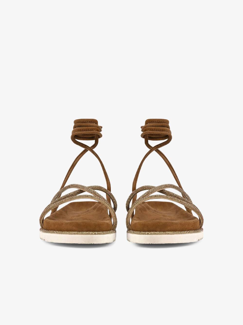 CB FUSION Sandali Bassi Con Fussbett Con Fasce Strass CBF.R224012 Donna Pelle Rosa