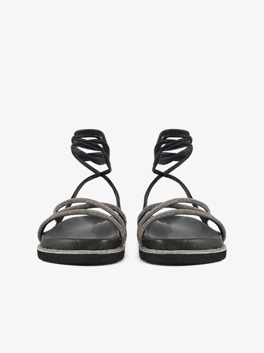 CB FUSION Sandali Bassi Con Fussbett Con Fasce Strass CBF.R224012 Donna Pelle Grigio