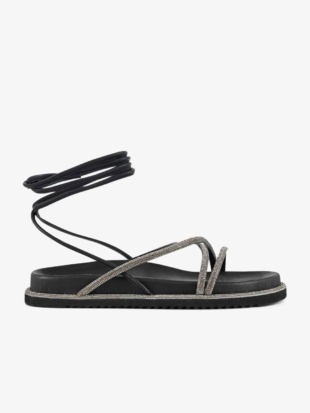 CB FUSION Sandali bassi con fussbett con fasce strass CBF.R224012 donna pelle grigio