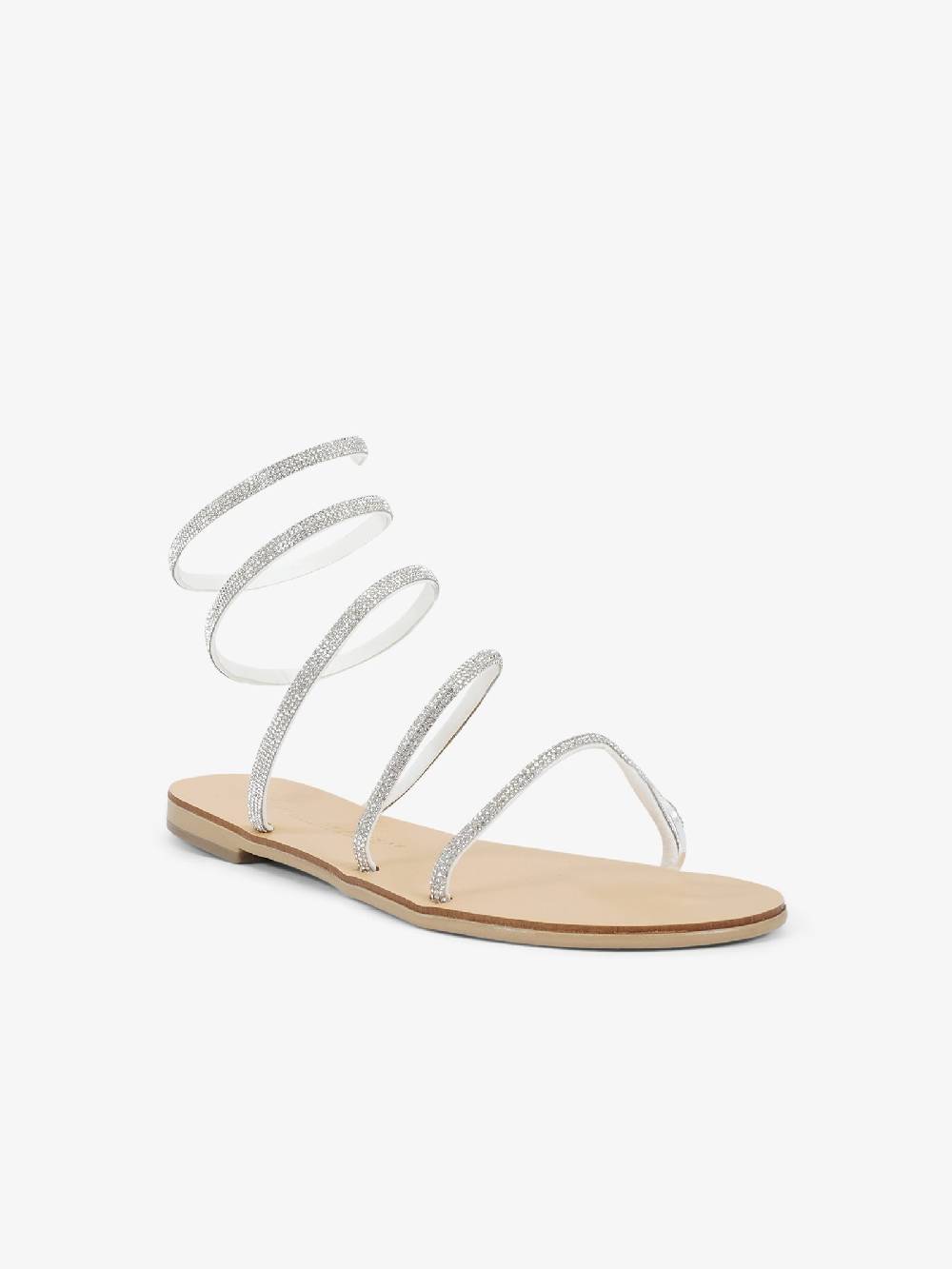 NICOLAS LAINAS Sandali Bassi Crystal 64-CE Donna Argento