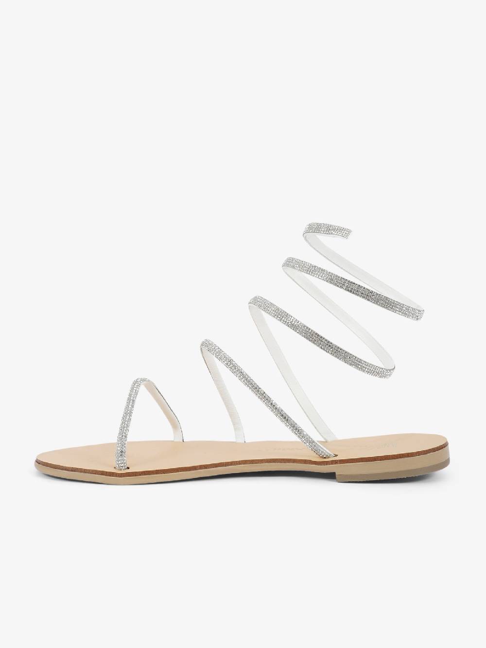 NICOLAS LAINAS Sandali Bassi Crystal 64-CE Donna Argento