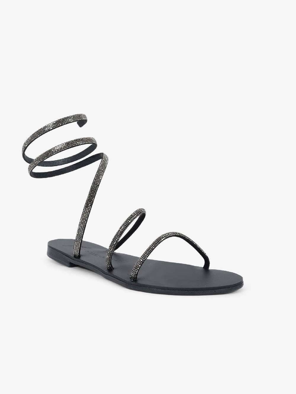 NICOLAS LAINAS Sandali Bassi Crystal 64-CE Donna Nero