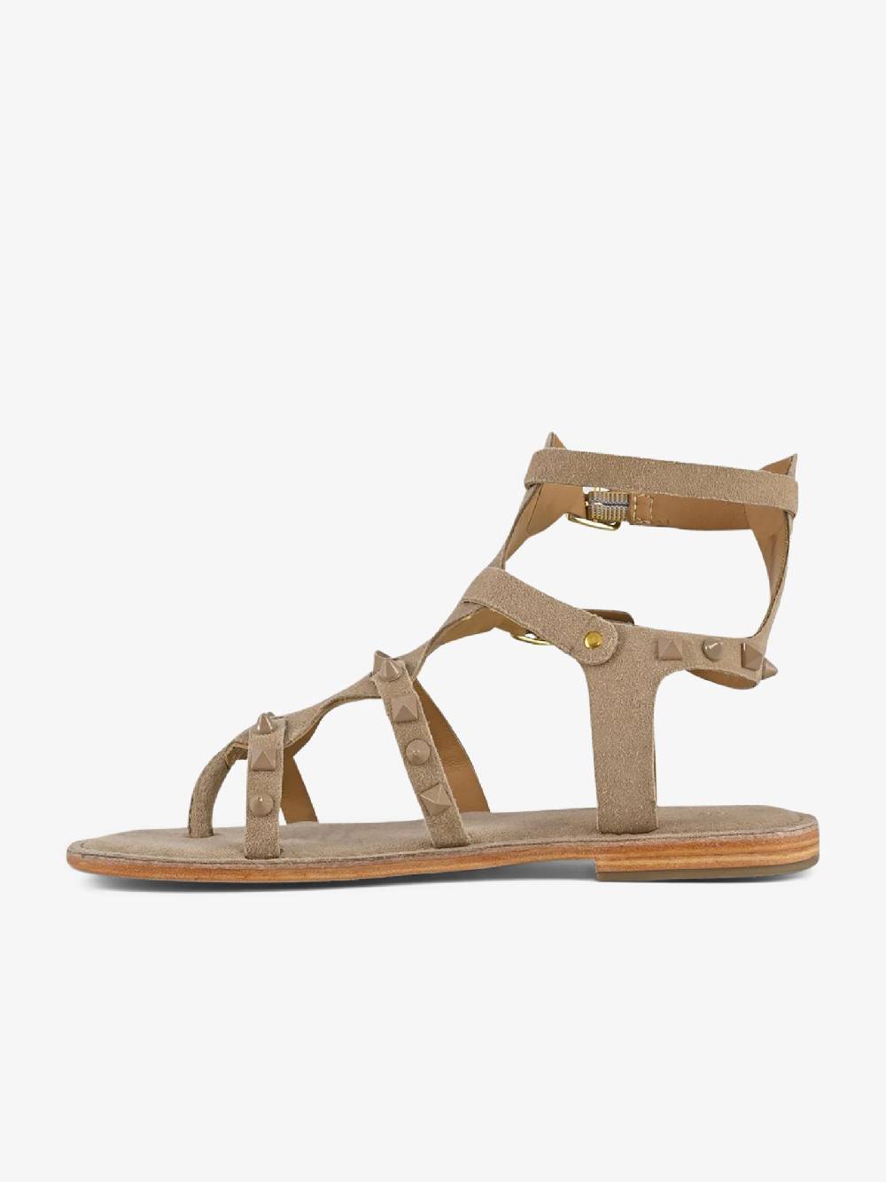 CB FUSION Sandali Bassi Gladiatore Borchie Piramidali CBF.R224001 Donna Pelle Beige