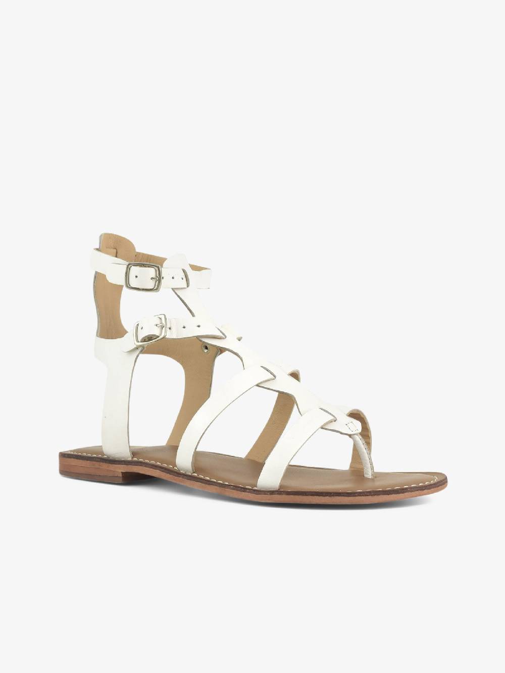 CB FUSION Sandali Bassi Gladiatore CBF.R221009 Donna Pelle Bianco