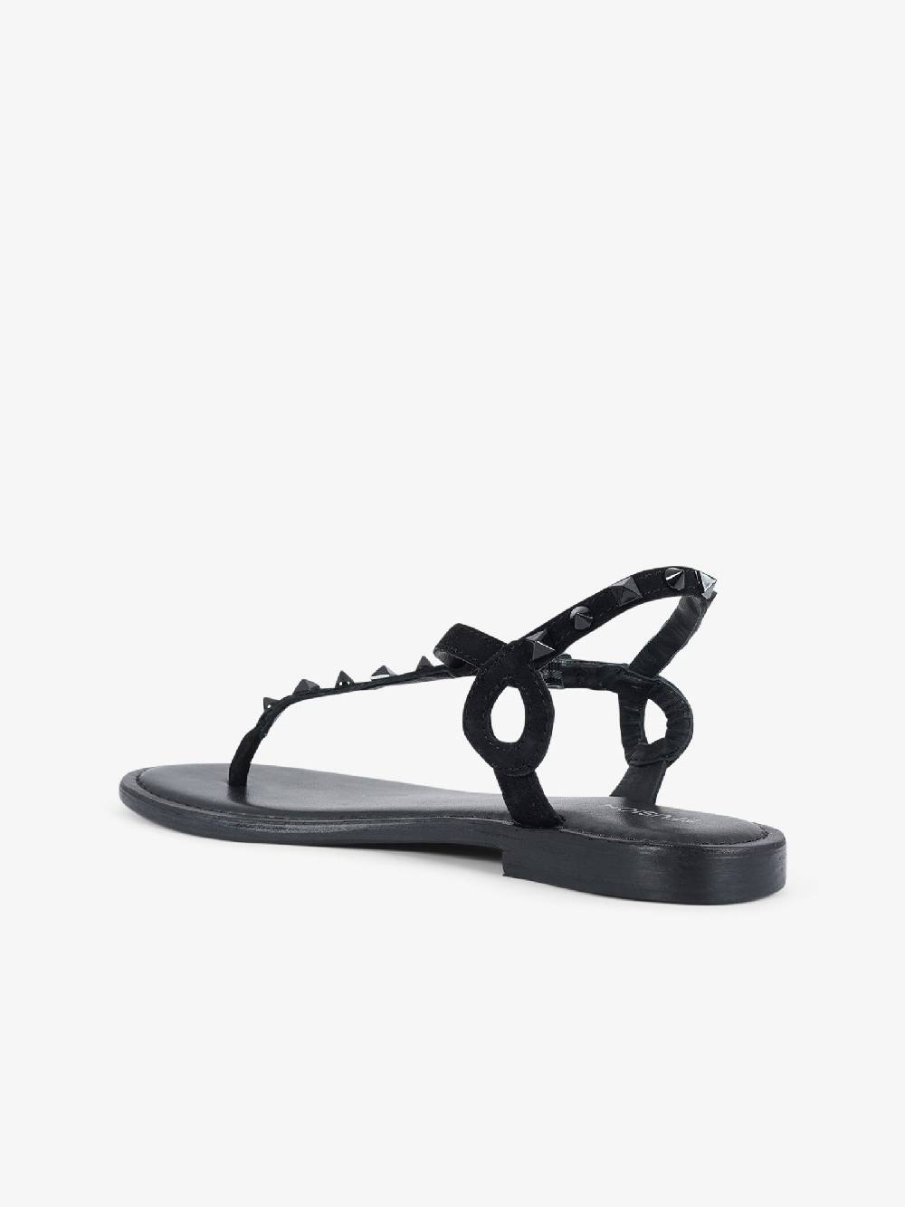 CB FUSION Sandali Bassi Infradito Con Borchie Piramidali CBF.R224003 Donna Pelle Nero