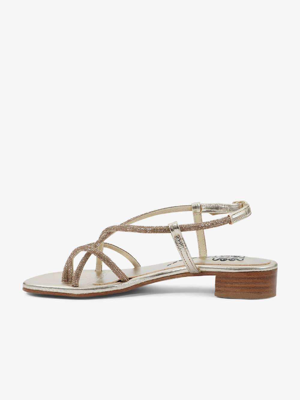 SIANO VIA ROMA Sandali Bassi Laminato Platino 32 Donna Pelle Oro