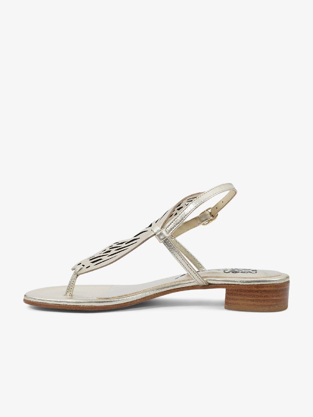 SIANO VIA ROMA Sandali Bassi Laminato Platino 4 Donna Pelle Oro