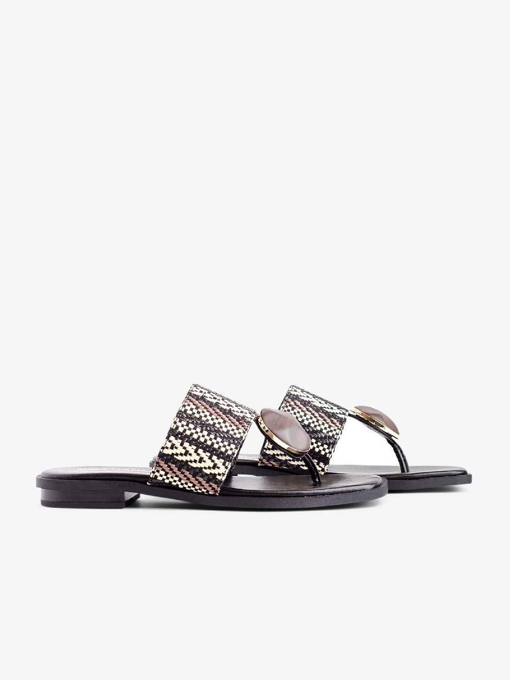 NOA HARMON Sandali Bassi Margot 9226 Donna Rafia Bianco