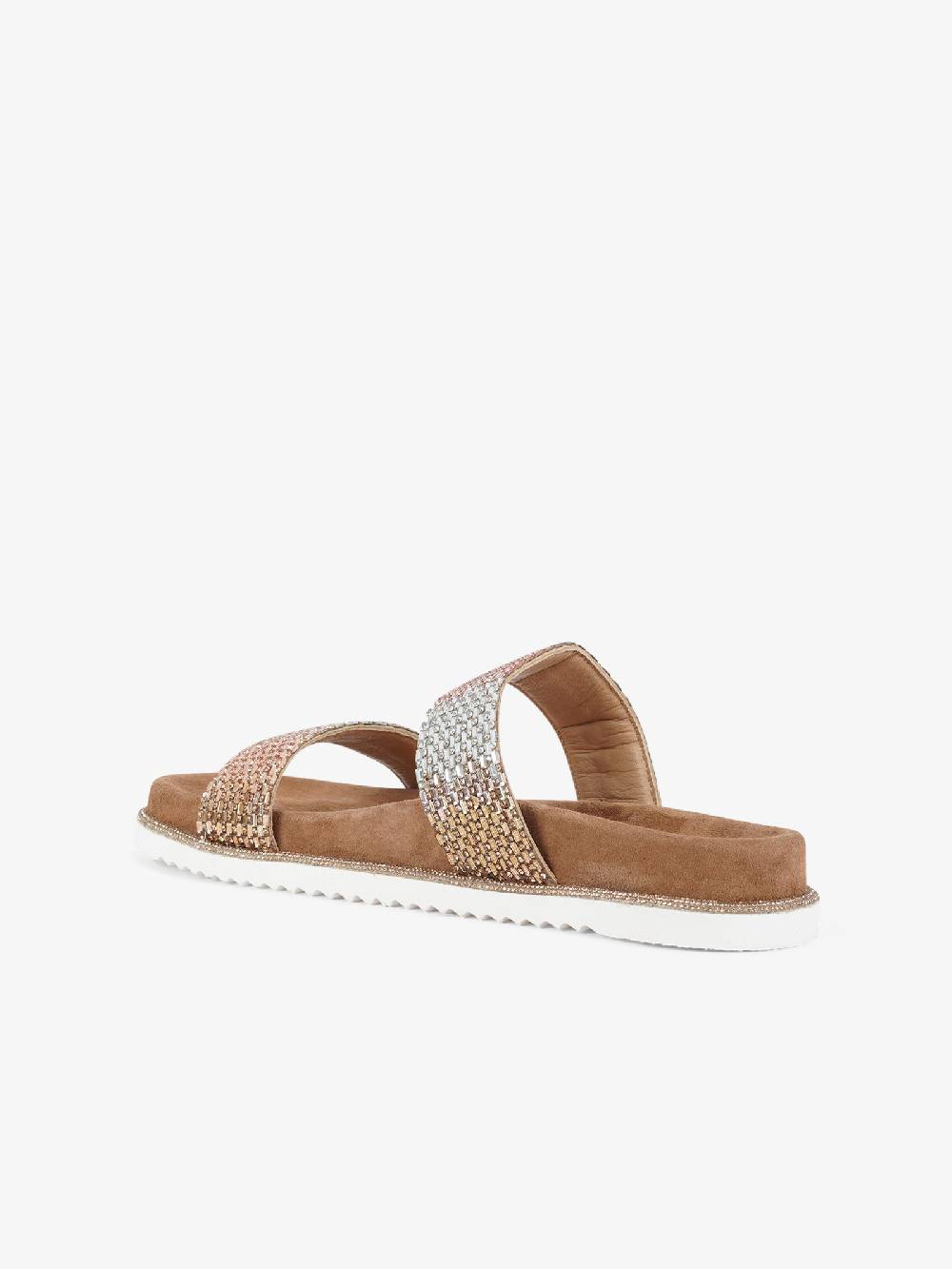 CB FUSION Sandali Bassi Metallizzato Con Doppia Fascia CBF.R224013 Donna Pelle Rosa