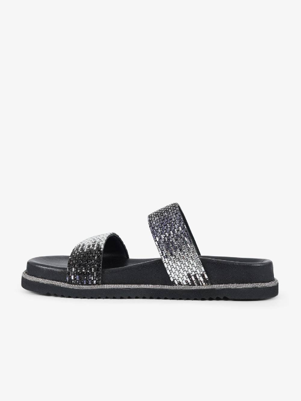 CB FUSION Sandali Bassi Metallizzato Con Doppia Fascia CBF.R224013 Donna Pelle Grigio