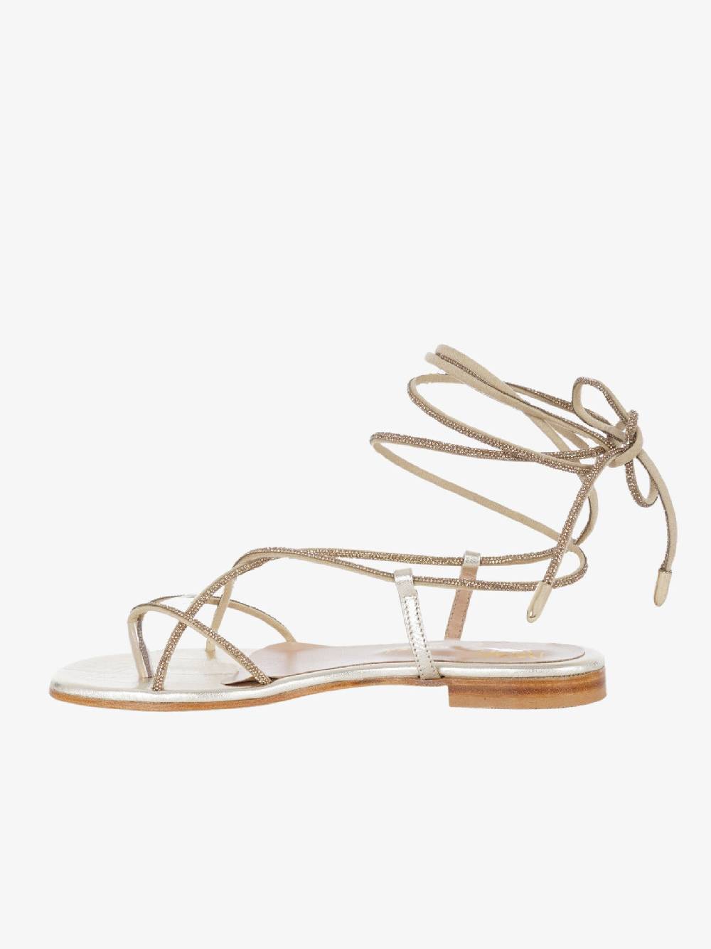 SIANO VIA ROMA Sandali Bassi Schiava 032 Donna Laminato Platino