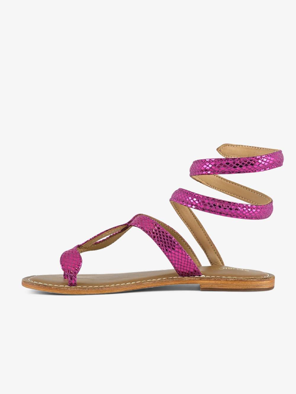 CB FUSION Sandali Bassi Wrap Up Laminato CBF.R217037 Donna Pelle Fucsia