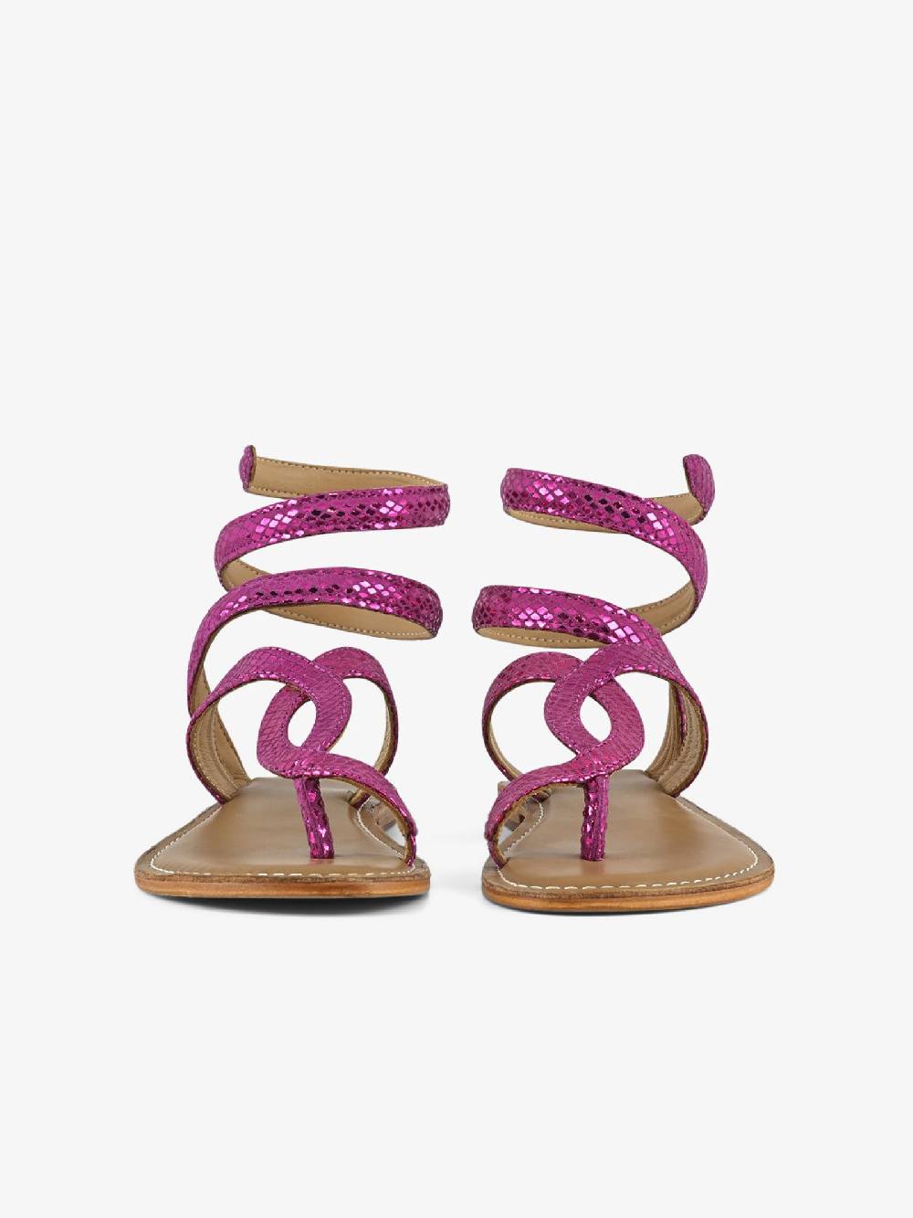 CB FUSION Sandali Bassi Wrap Up Laminato CBF.R217037 Donna Pelle Fucsia