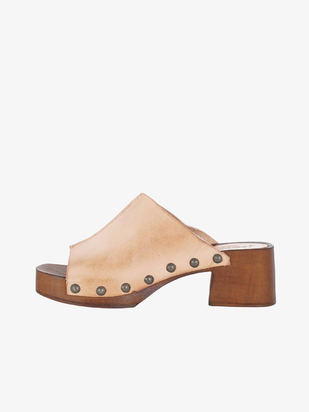 JEACOTTE Sandali Con Plateau 8 Donna In Pelle Cuoio Naturale