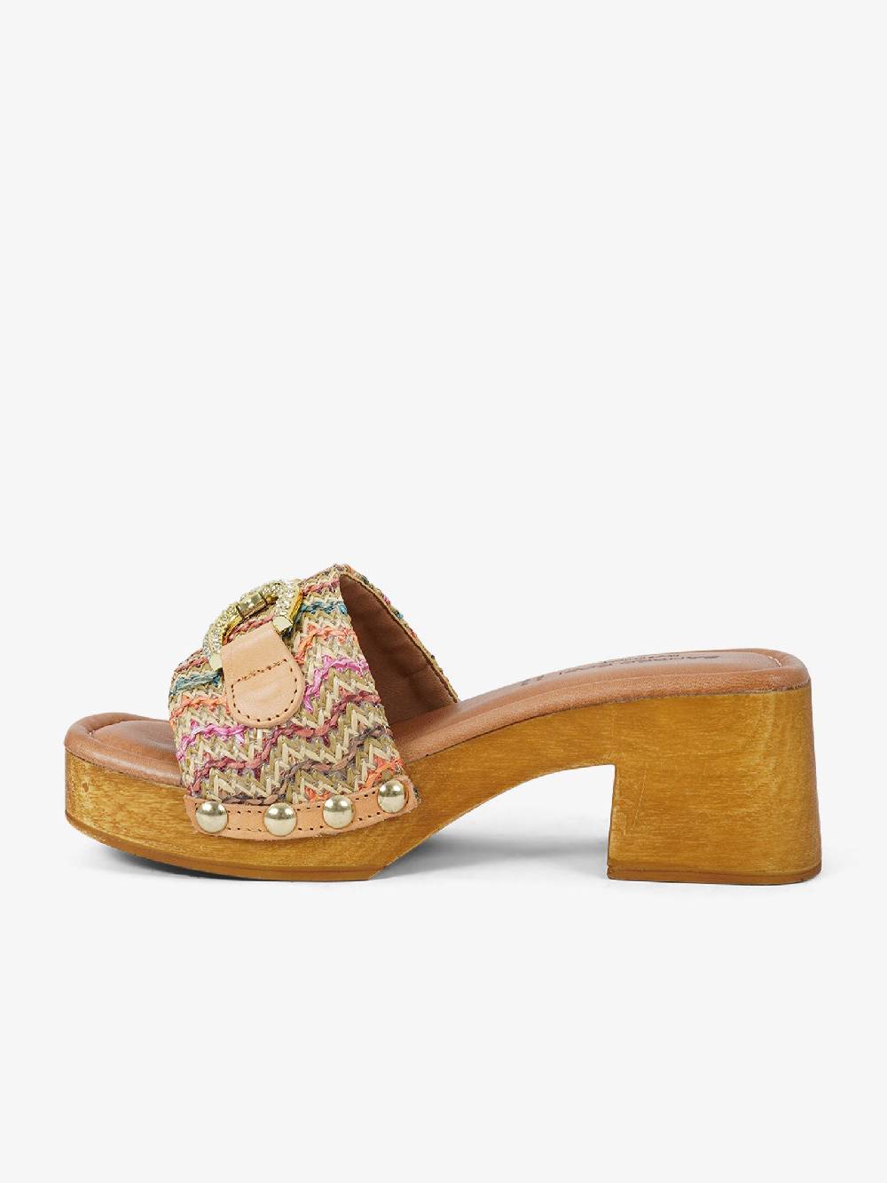 SANDRO ROSI Sandali Con Plateau 8921 8921 Donna Rafia Multicolor