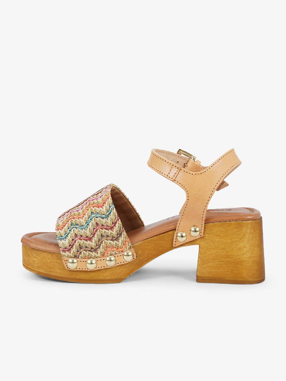 SANDRO ROSI Sandali Con Plateau Caraibi 8926 Donna Rafia Multicolor