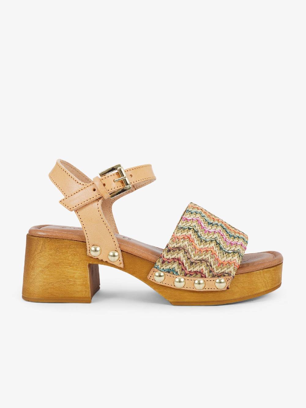 SANDRO ROSI Sandali con plateau Caraibi 8926 donna rafia multicolor