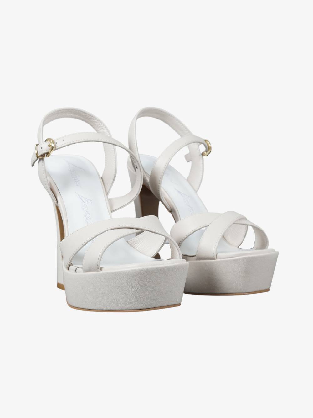 LUCIANO BARACHINI Sandali Con Plateau Donna Bianco Caldo