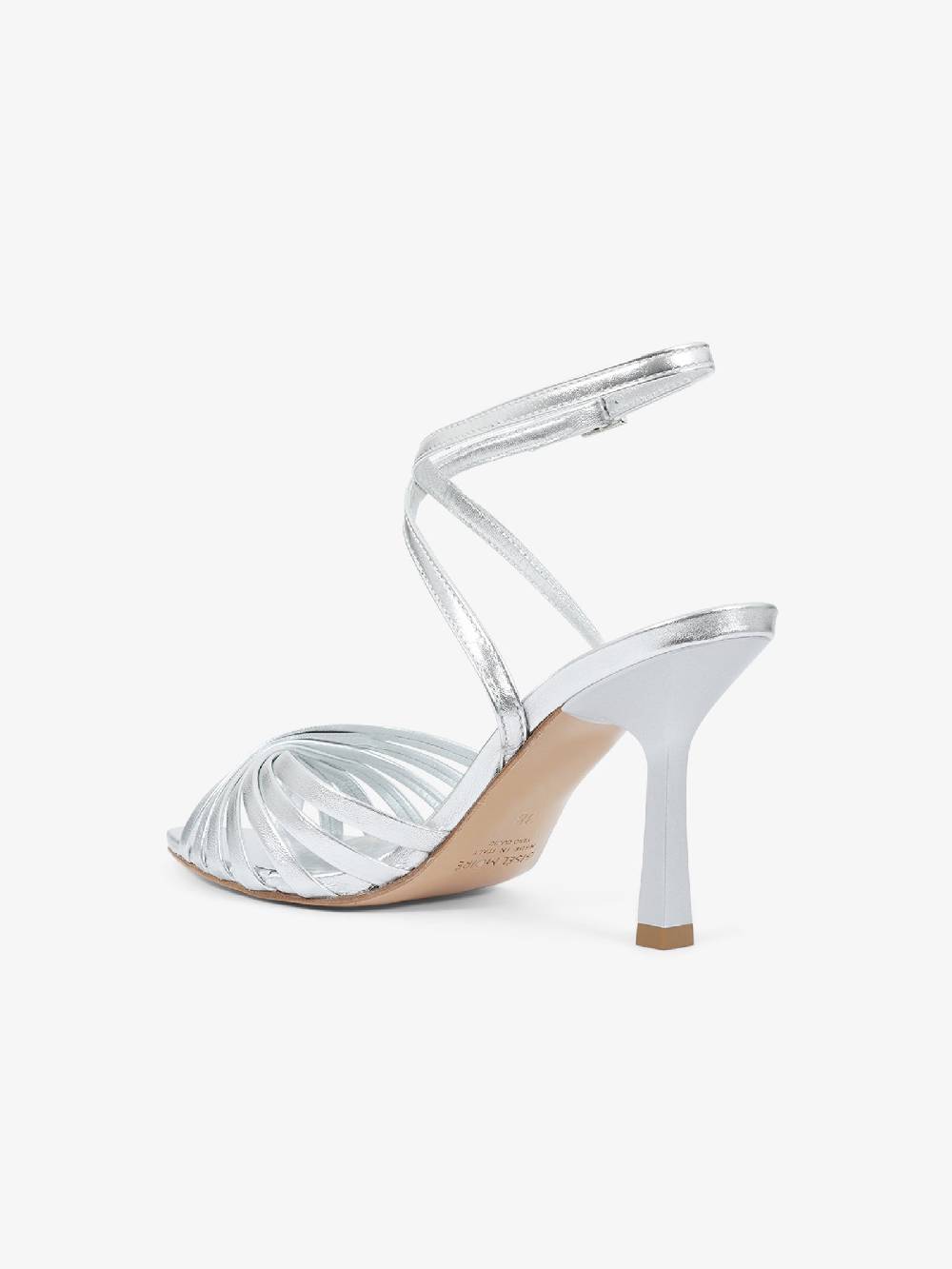GISEL MOIRE Sandali Con Tacco CHRIS Donna Pelle Argento