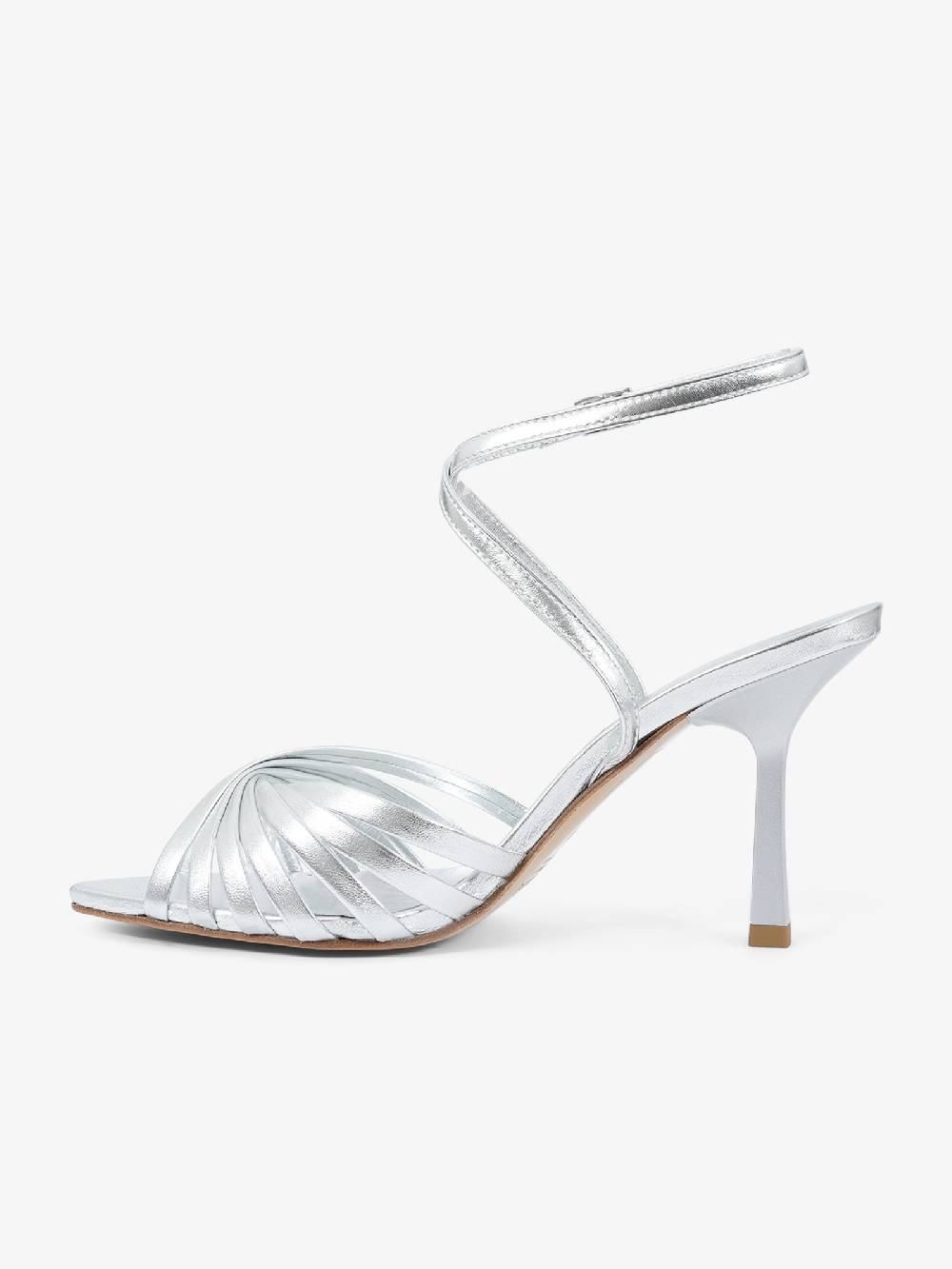 GISEL MOIRE Sandali Con Tacco CHRIS Donna Pelle Argento