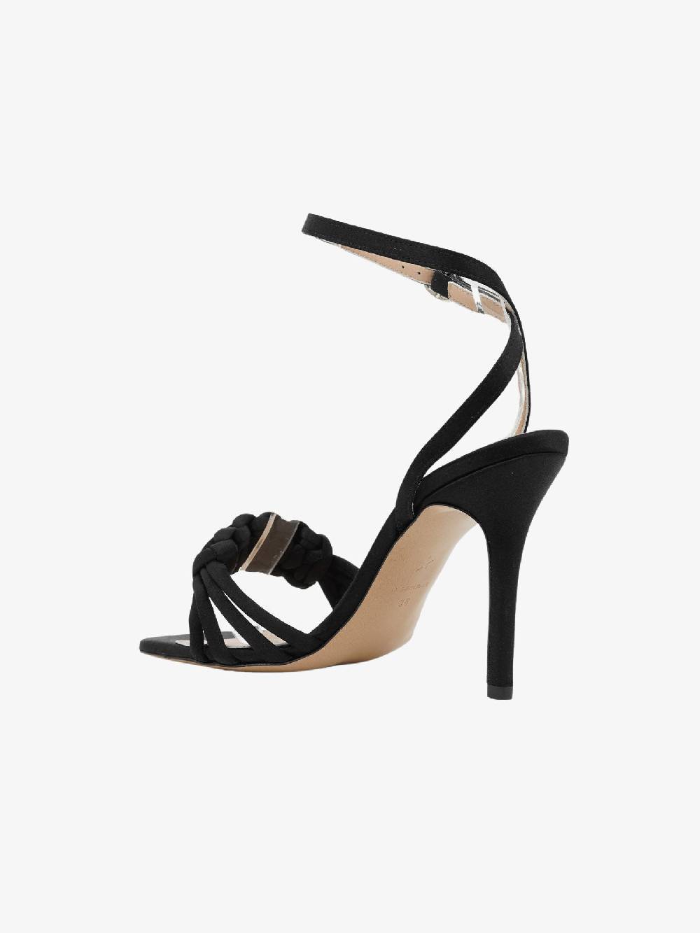 MARC ELLIS Sandali Con Tacco Donna Nero Libra Cinturinoraso In Tessuto