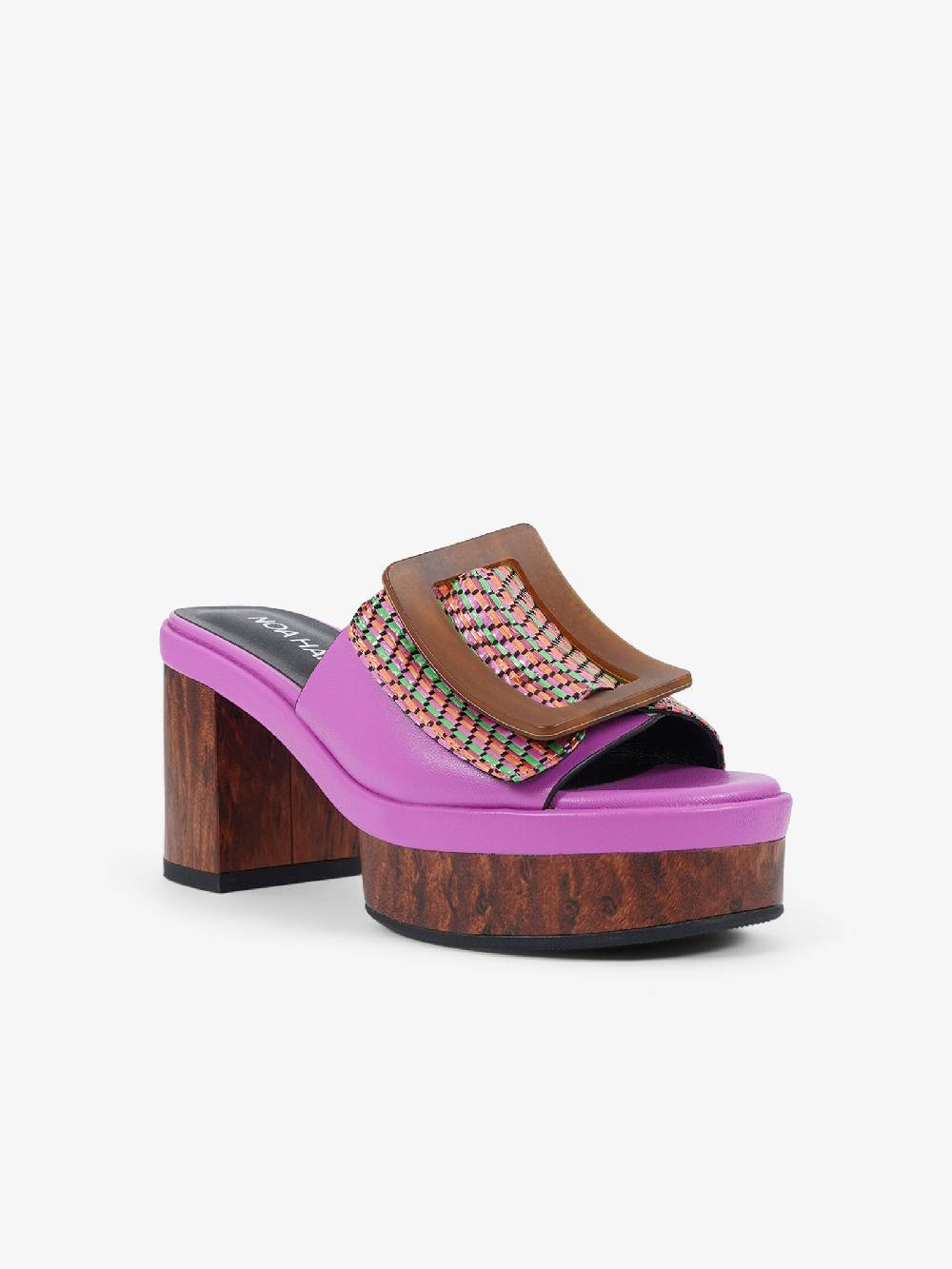 NOA HARMON Sandali Con Tacco Guadalupe 9669 Donna Rafia Fucsia