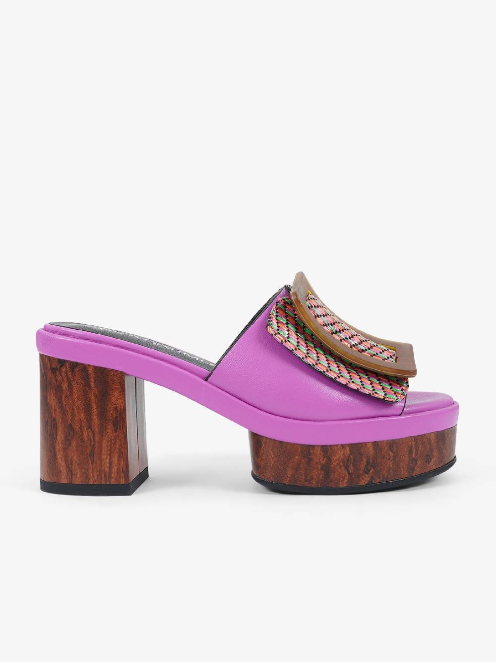 NOA HARMON Sandali con tacco Guadalupe 9669 donna rafia fucsia