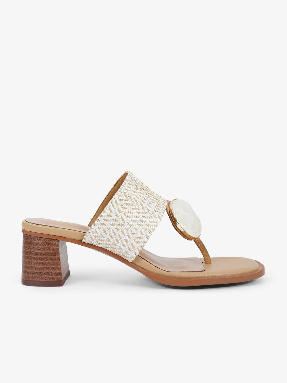 NOA HARMON Sandali con tacco Petra 9227 donna rafia bianco