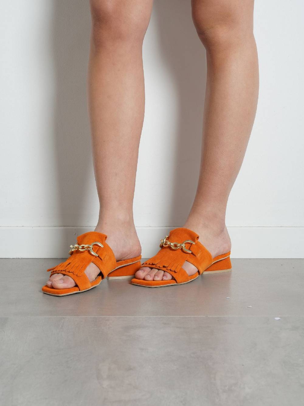 CARMENS Sandali Con Tacco Sally Fringe A53160 Donna Pelle Arancione